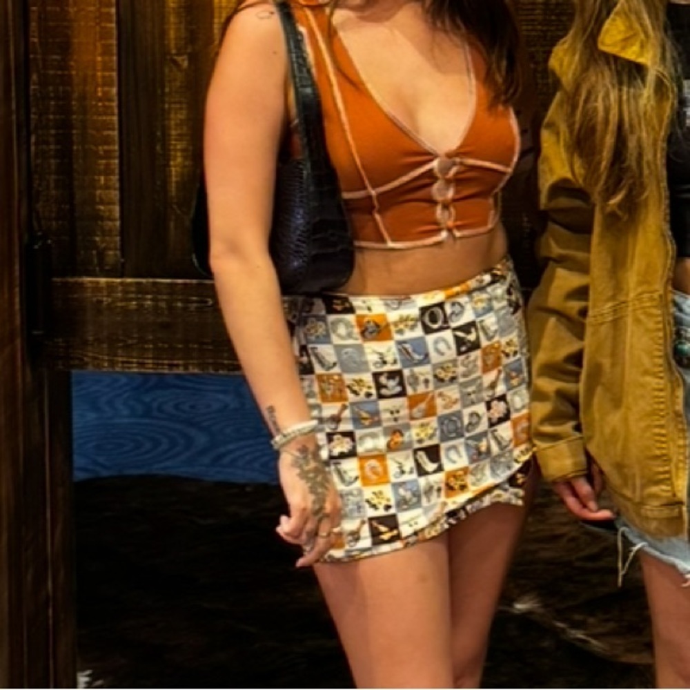 Urban Outfitters Multicolor Western Patterned Mini Skirt
